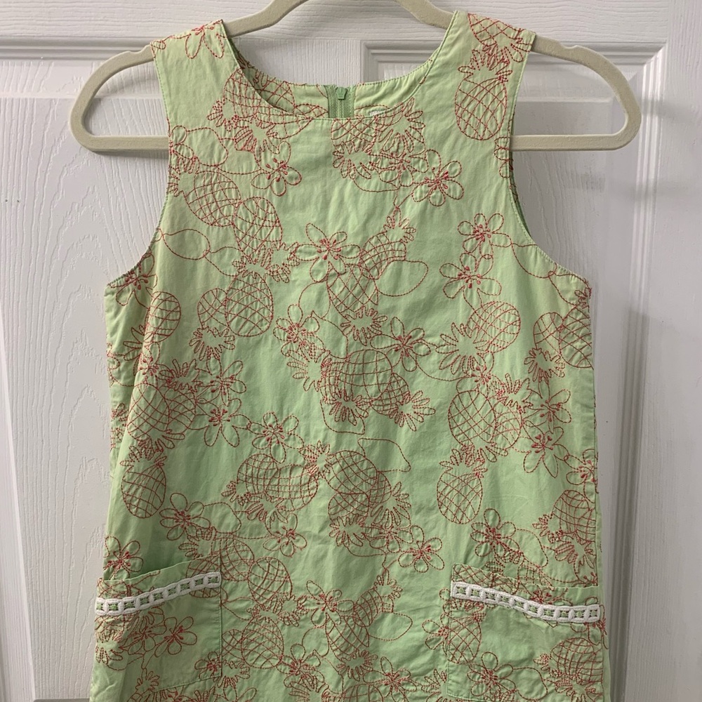 Lilly Pulitzer Girls 14 LimeGreen Pink shift dress